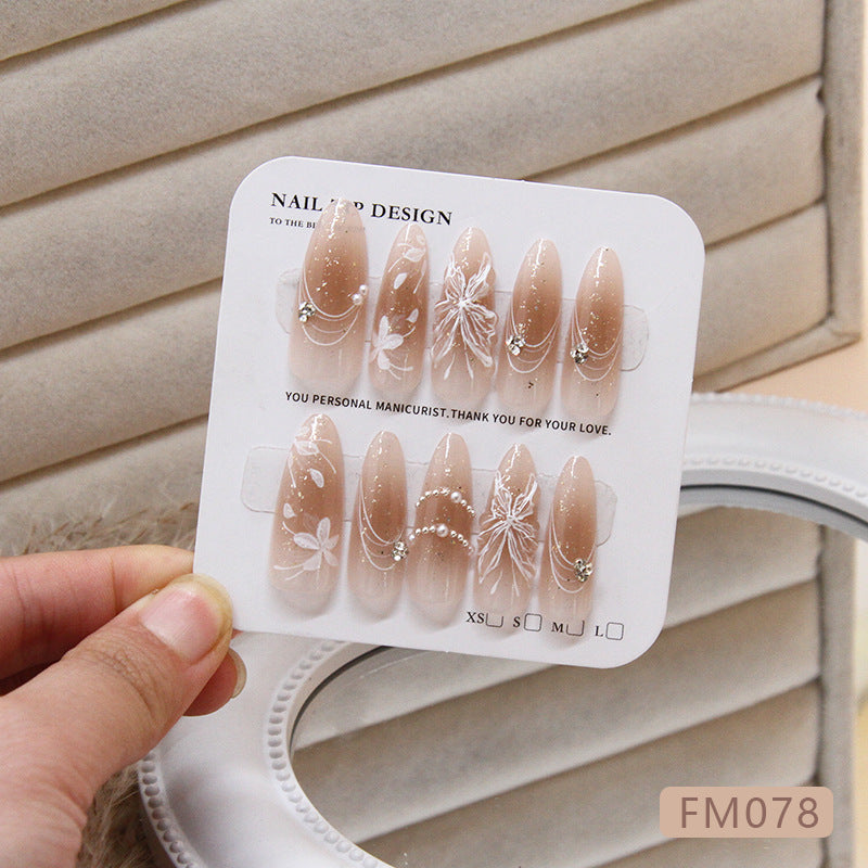 Hand Embellished 10 PCs Nail Set- FM078