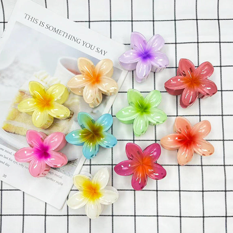 [Clearance] - Gradient Color FLower Hair Claw Clip