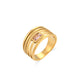 18K Gold Plated Hollow Multi Layer Zircon Ring- GPR01