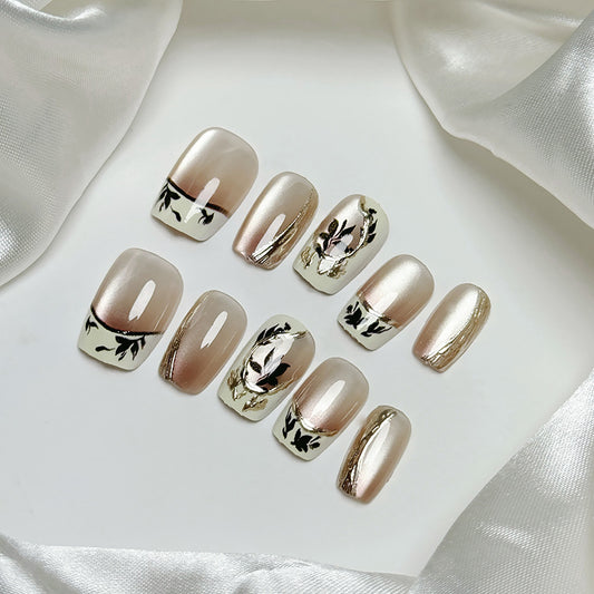 Purely Handmade 10 PCs Nail Set- T046