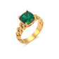 18K gold hollow strap chain zircon ring- GPY06