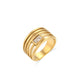 18K Gold Plated Hollow Multi Layer Zircon Ring- GPR01