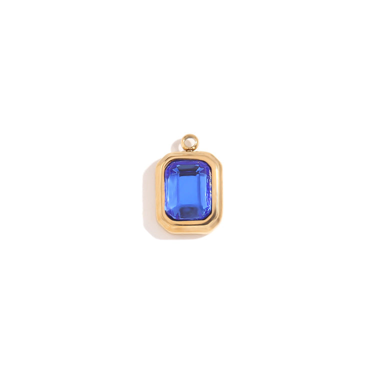 Square Glass Pendant- 18k Gold Plated