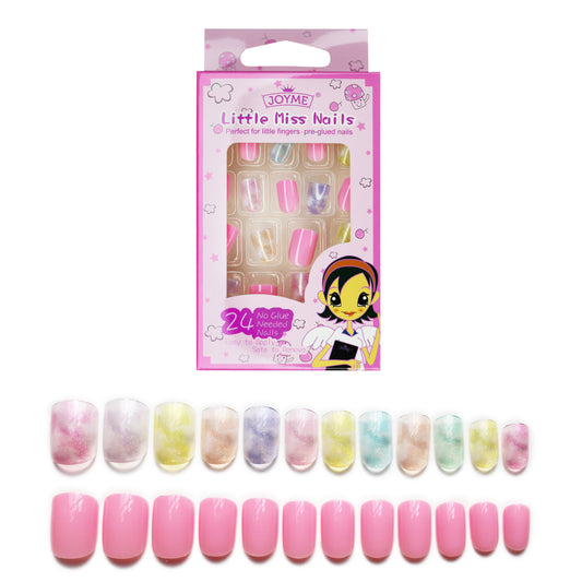 24 PCs Pre-Glued Kids Nails- CM34