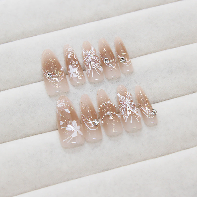 Hand Embellished 10 PCs Nail Set- FM078