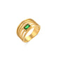 18K Gold Plated Hollow Multi Layer Zircon Ring- GPR01