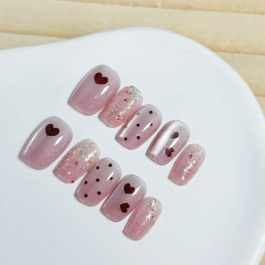 Purely Handmade 10 PCs Nail Set- T058