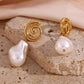 18K Gold Plated Baroque Pearl Whirlwind Earrings