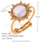 18K Gold Plated Luxury Adjustable Opal Gemstone Ring- GPY10