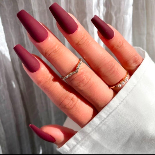 Matte Medium Ballerina- Wine- MB15