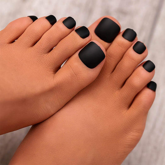 Matte Toe Nails- Black- JTZ-145