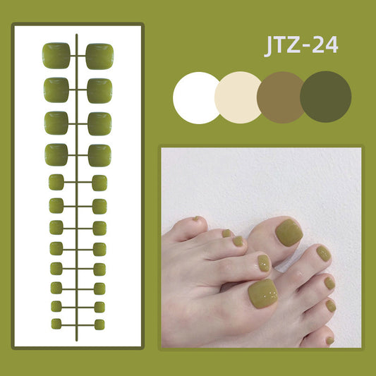 Glossy Toe Nails- Light Green- JTZ24