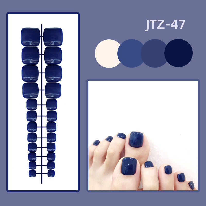 Glossy Toe Nails- Blue- JTZ47