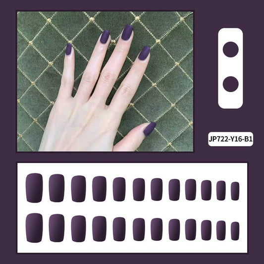 Matte Square nails- Dark Purple- MS18