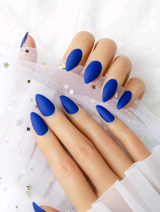 Matte Almond - Electric Blue- ALM01